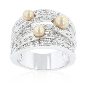 Champagne Pearl Cocktail Ring - Image 2