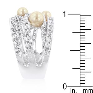 Champagne Pearl Cocktail Ring - Image 4