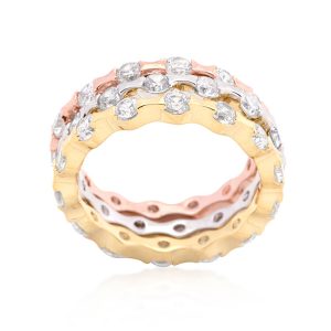 Tri-tone Stackable Rings - Image 2