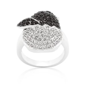 Black and White Cubic Zirconia Baby Chick Ring - Image 2