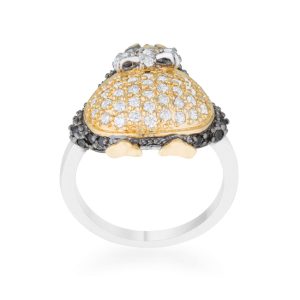 Jet Black Cubic Zirconia Penguin Ring - Image 2