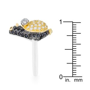 Jet Black Cubic Zirconia Penguin Ring - Image 4