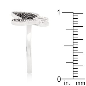 Black and White Cubic Zirconia Butterfly Ring - Image 4