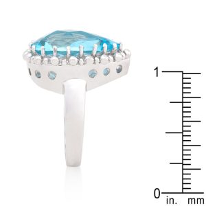 Solitaire Blue Topaz Cocktail Ring - Image 4