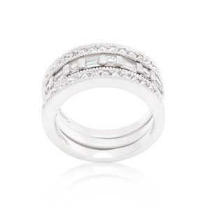Simple Cubic Zirconia Ring Set - Image 2