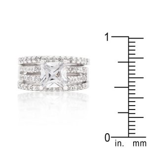 Princess Cut Cubic Zirconia Triple Bridal Set - Image 3