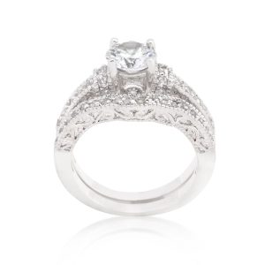 Art Deco Round Cut Bridal Set - Image 2