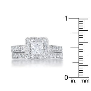 Art Deco Princess Cut Bridal Set - Image 3