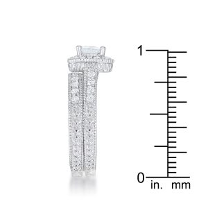 Art Deco Princess Cut Bridal Set - Image 4