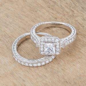 Art Deco Princess Cut Bridal Set - Image 5