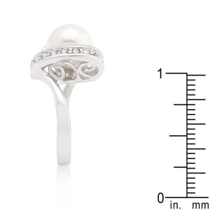 Single Pearl Cocktail Ring - Image 4