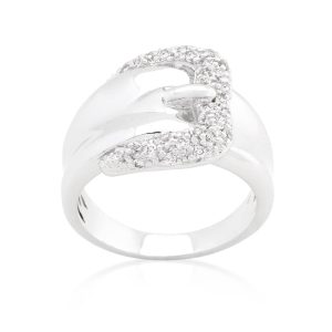 Simple Cubic Zirconia Belt Ring - Image 2