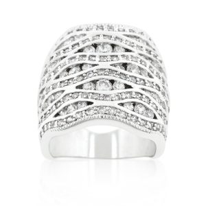 Cubic Zirconia Pave Abstract Ring - Image 2
