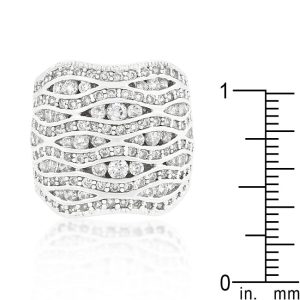 Cubic Zirconia Pave Abstract Ring - Image 3