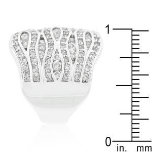 Cubic Zirconia Pave Abstract Ring - Image 4