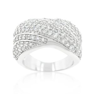Pave Overlap Diagonal Ring - Image 2