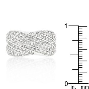 Pave Overlap Diagonal Ring - Image 3