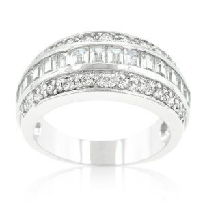 3-Row Cubic Zirconia Band - Image 2