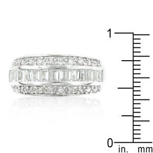 3-Row Cubic Zirconia Band - Image 3