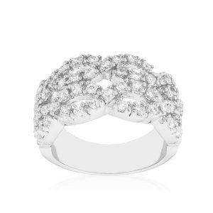 Braided CZ Cocktail Ring - Image 2