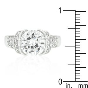 Tension Set Cubic Zirconia Engagement Ring - Image 3