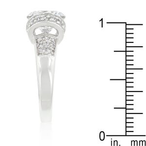 Tension Set Cubic Zirconia Engagement Ring - Image 4
