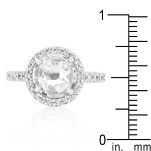 Halo Style Faceted Engagement Ring - Image 3