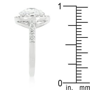 Halo Style Faceted Engagement Ring - Image 4