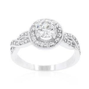 Round Cut Halo Engagement Ring - Image 2
