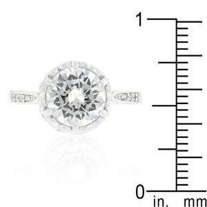 Royal Crest Filigree Cubic Zirconia Ring - Image 3