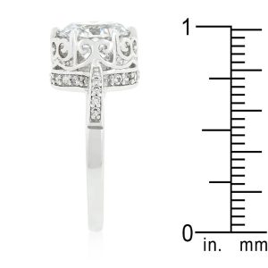 Royal Crest Filigree Cubic Zirconia Ring - Image 4