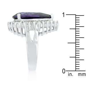 Cubic Zirconia Purple and Clear Cocktail Ring - Image 4
