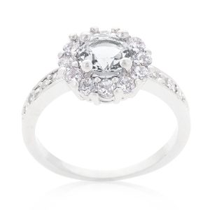 Bella Birthstone Engagement Ring in Clear - Image 2