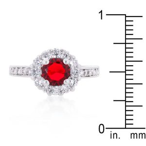 Ruby Red Halo Engagement Ring - Image 3