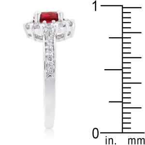 Ruby Red Halo Engagement Ring - Image 4