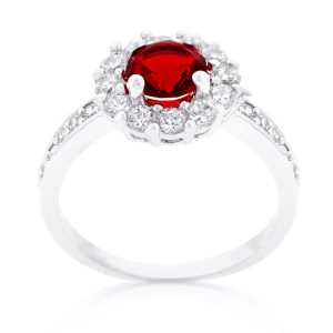 Garnet Halo Engagement Ring - Image 2