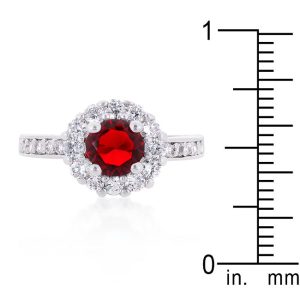 Garnet Halo Engagement Ring - Image 3