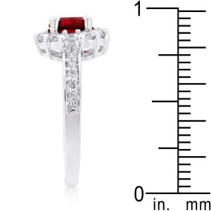 Garnet Halo Engagement Ring - Image 4
