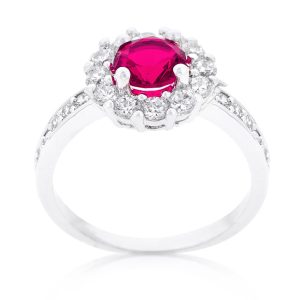 Bella Birthstone Engagement Ring in Pink - Image 2