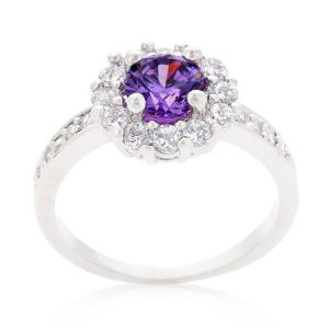 Purple Halo Engagement Ring - Image 2