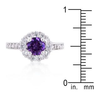 Purple Halo Engagement Ring - Image 3