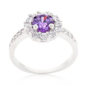 Lavender Halo Engagement Ring - Image 2