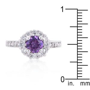 Lavender Halo Engagement Ring - Image 3