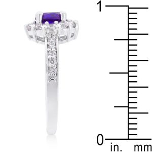 Lavender Halo Engagement Ring - Image 4