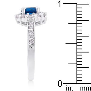 Sapphire Blue Halo Engagement Ring - Image 4