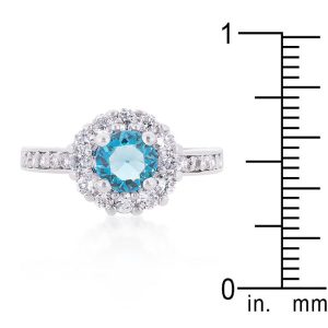 Bella Birthstone Engagement Ring in Blue - Image 3