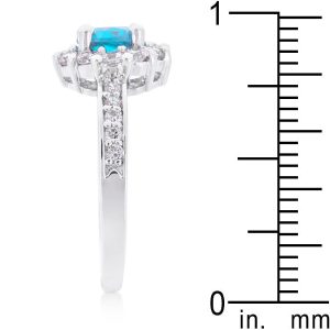 Bella Birthstone Engagement Ring in Blue - Image 4