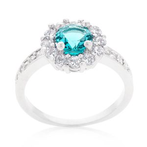 Bella Birthstone Engagement Ring in Blue - Image 2
