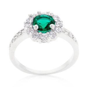 Bella Birthstone Engagement Ring in Green - Image 3