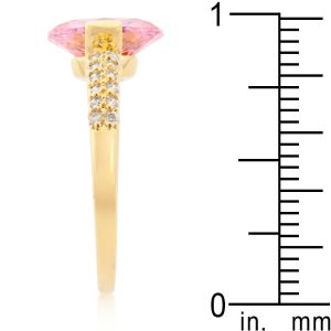 Pink Oval Cubic Zirconia Engagement Ring - Image 4